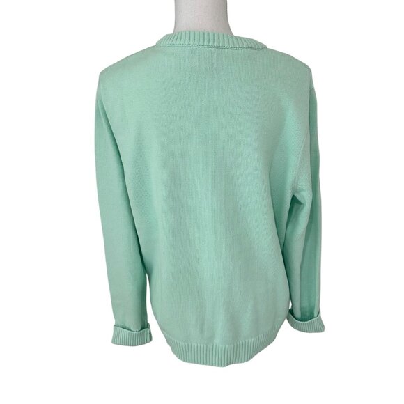 Lands End Sweater Womens M/ 10-12 Mint Green Drifter Mint Green LS Crewneck NWT - Picture 5 of 11